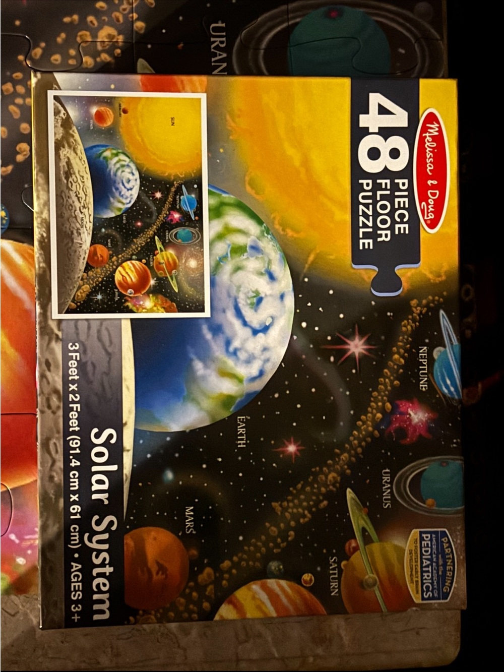 Melissa & Doug Solar System Floor Puzzle in Blue, Yellow, Green and Black
